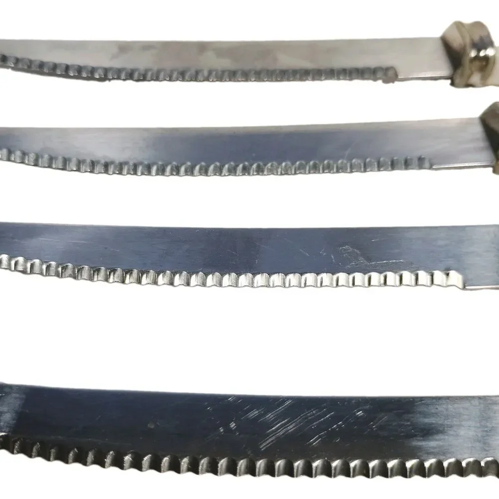 Vintage Quikut Steak Knives Set Of 4 Cream Ivory Handle Serrated USA MCM